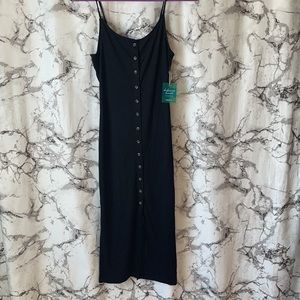 NWT Forever 21 black button-up midi dress size M